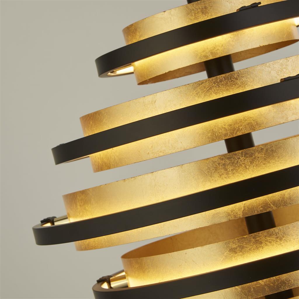 Searchlight Hive 5 Light Black & Gold Leaf Pendant