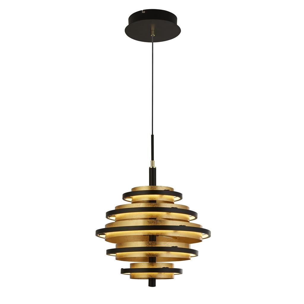 Searchlight Hive 5 Light Black & Gold Leaf Pendant
