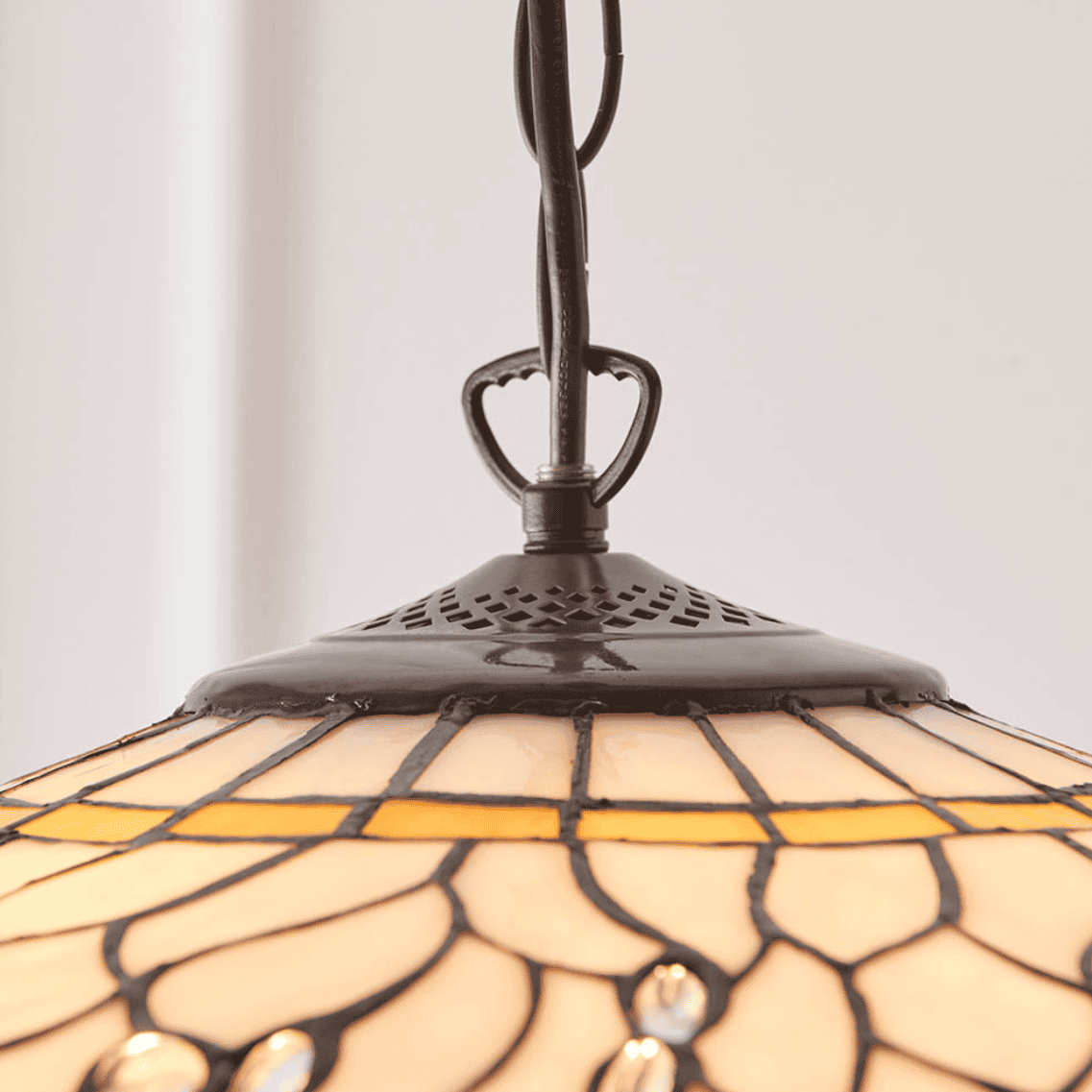 Tiffany Dragonfly Beige Large 3 Light Pendant
