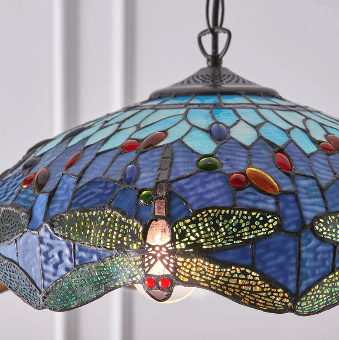 Tiffany Dragonfly Blue Medium 3 Light Pendant