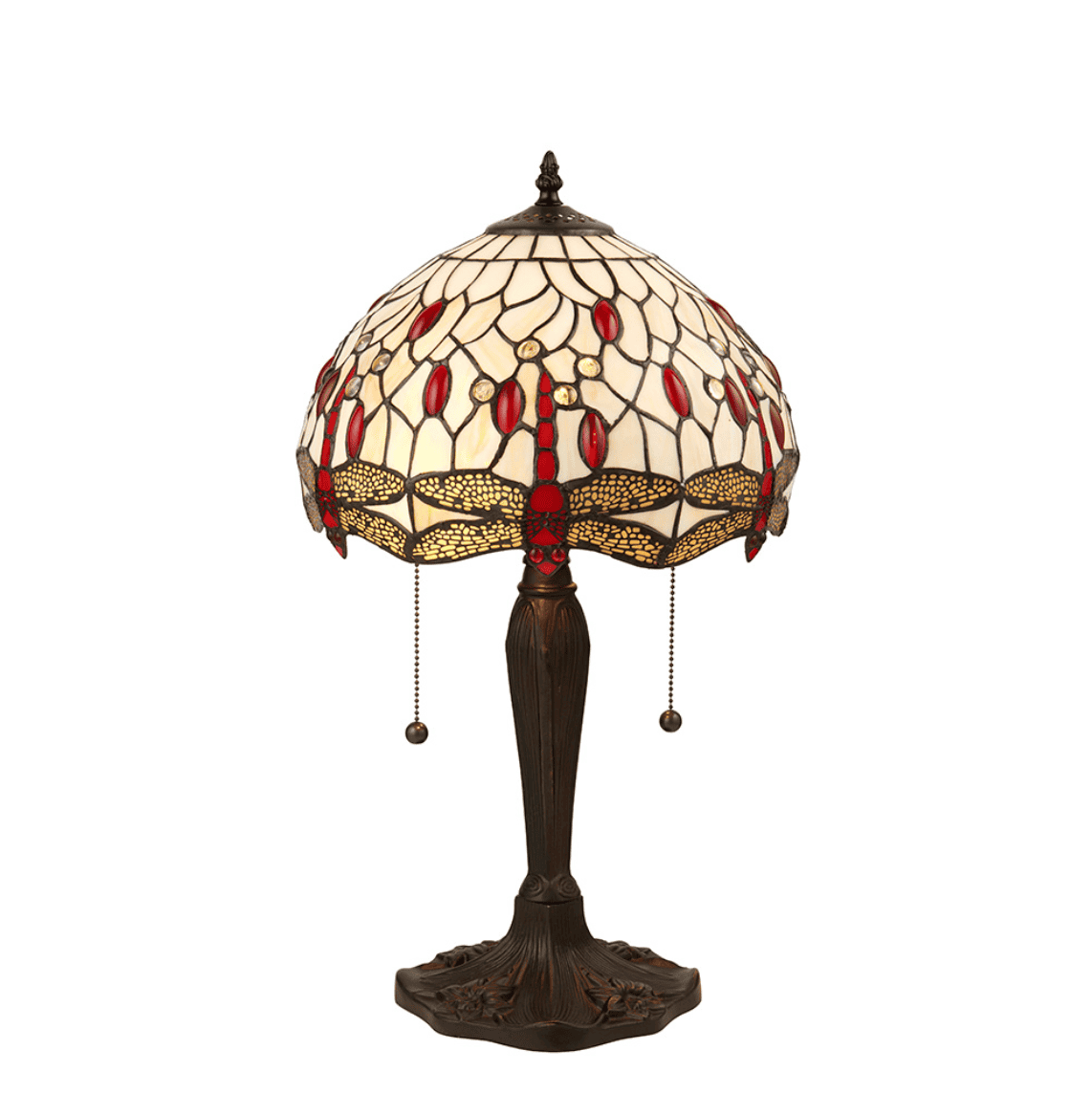 Tiffany Dragonfly Beige Small Table Lamp