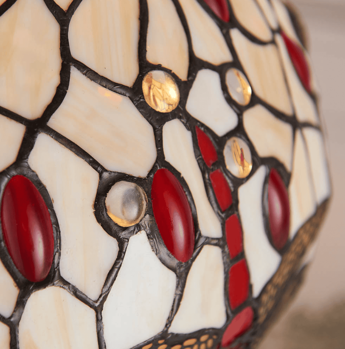 Tiffany Dragonfly Beige Small Table Lamp