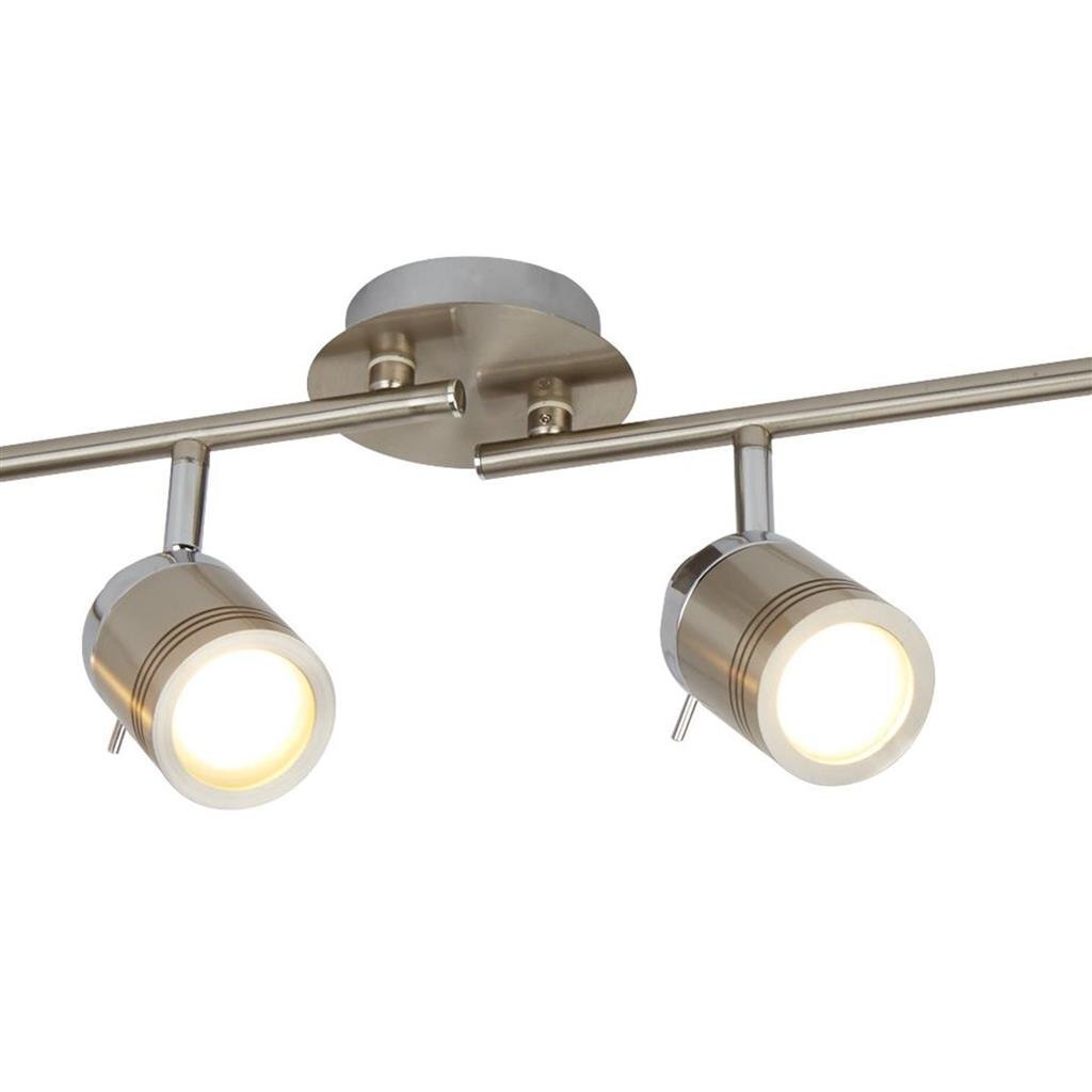 Searchlight Samson Bathroom IP44 4 Light Silver Metal Split Bar Spotlight