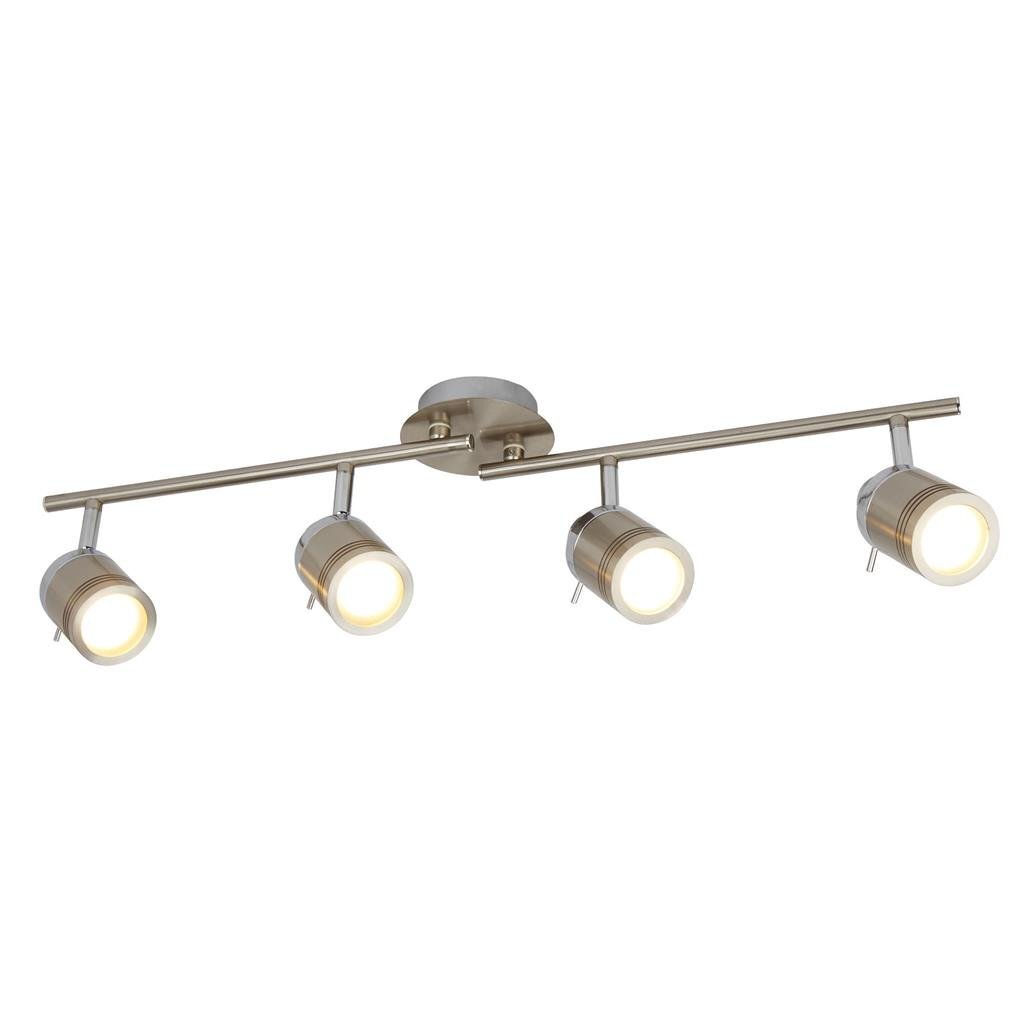 Searchlight Samson Bathroom IP44 4 Light Silver Metal Split Bar Spotlight