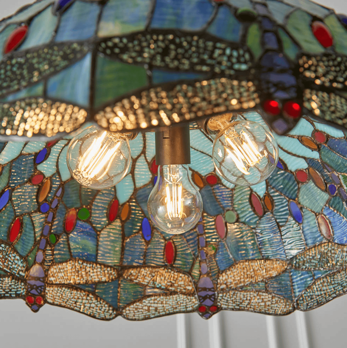 Tiffany Dragonfly Blue Large 3 Light Pendant