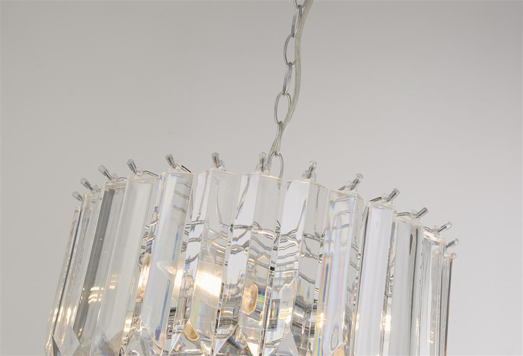 Searchlight Sigma 4lt Chrome & Acrylic Beaded Pendant