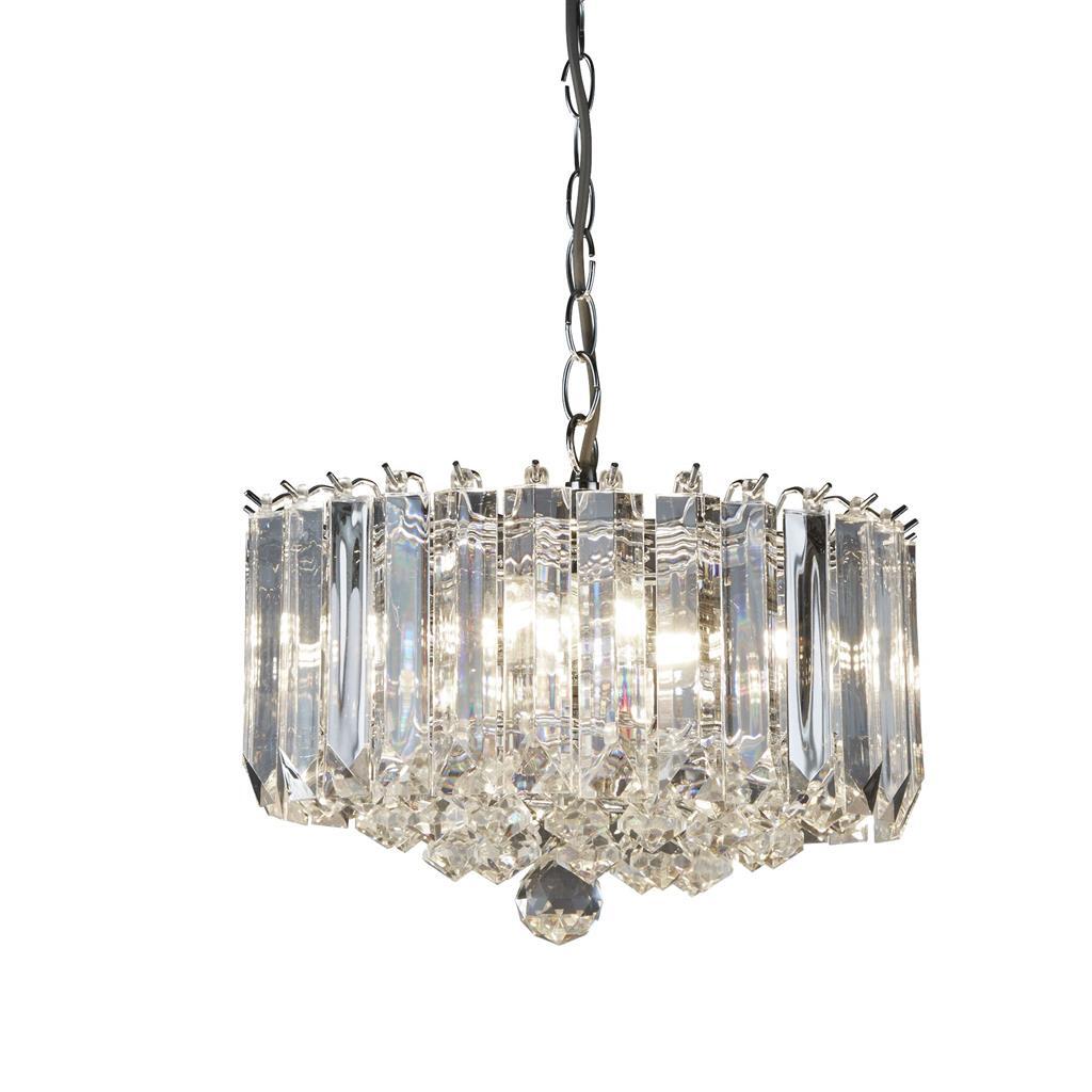Searchlight Sigma 4lt Chrome & Acrylic Beaded Pendant