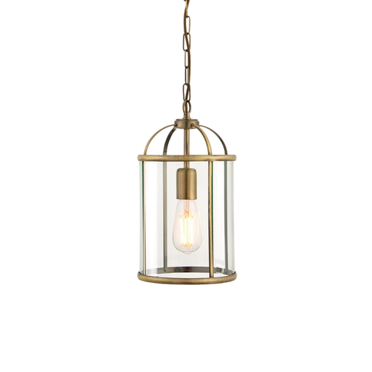 Endon Lambeth Antique Brass Cage Pendant