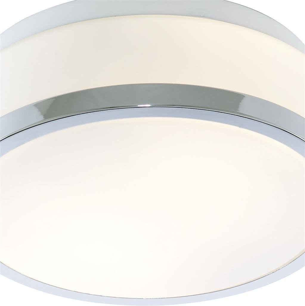 Searchlight Cheese Bathroom IP44 Chrome & White Glass Flush