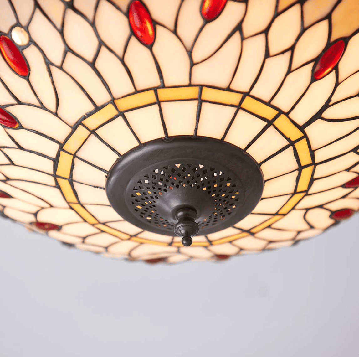 Tiffany Dragonfly Beige Medium 2 Light Flush