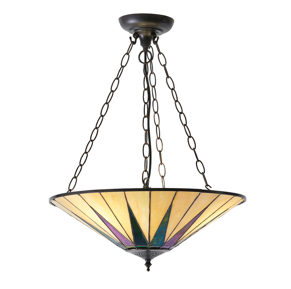 Tiffany Dark Star Large Inverted 3 Light Pendant
