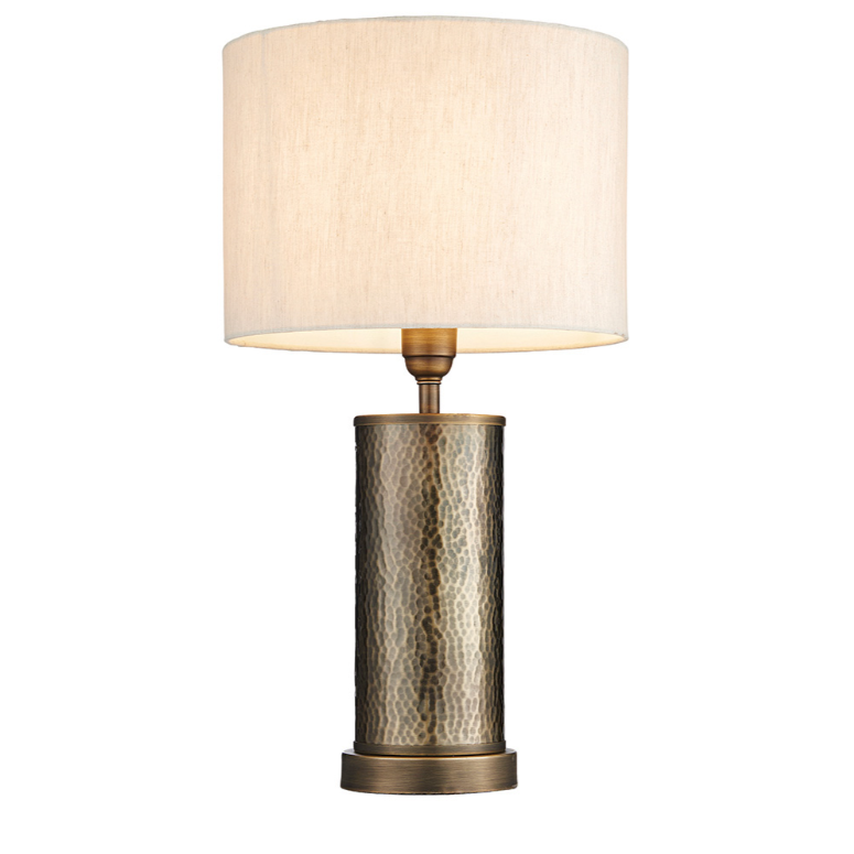 Endon Indara Hammered Bronze Table Lamp with Shade