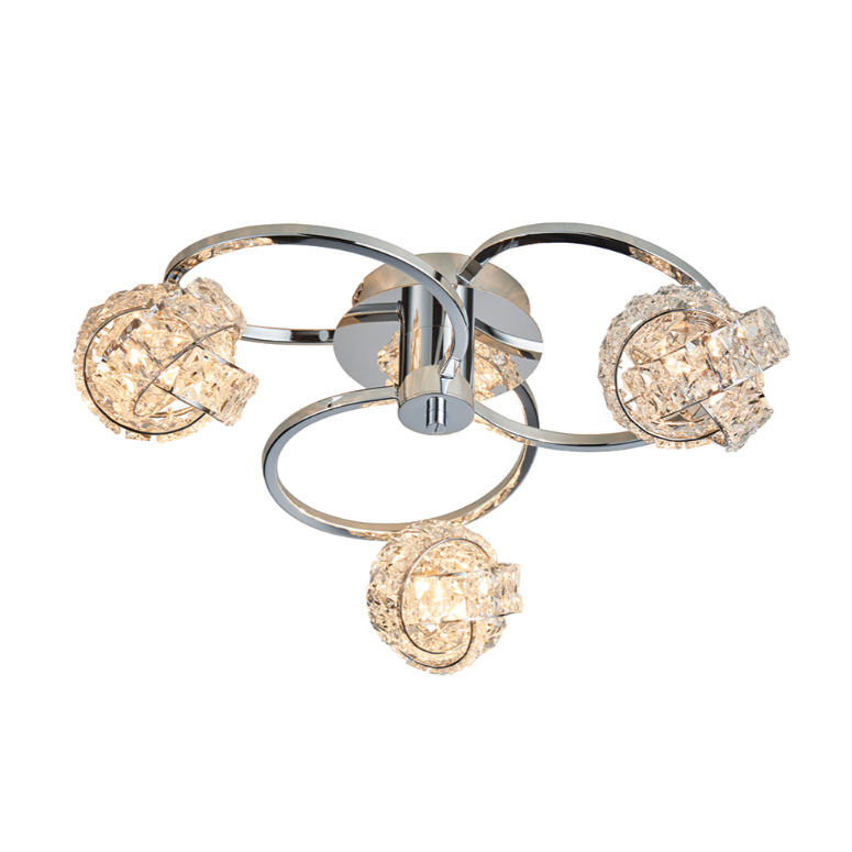 Endon Talia Crystal Shade & Chrome 3lt Semi Flush