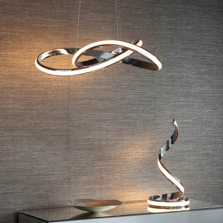 Endon Aria Curved Chrome LED Pendant