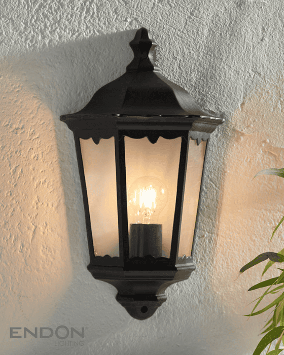 Endon Burford Black IP44 Coach Outdoor Wall Light