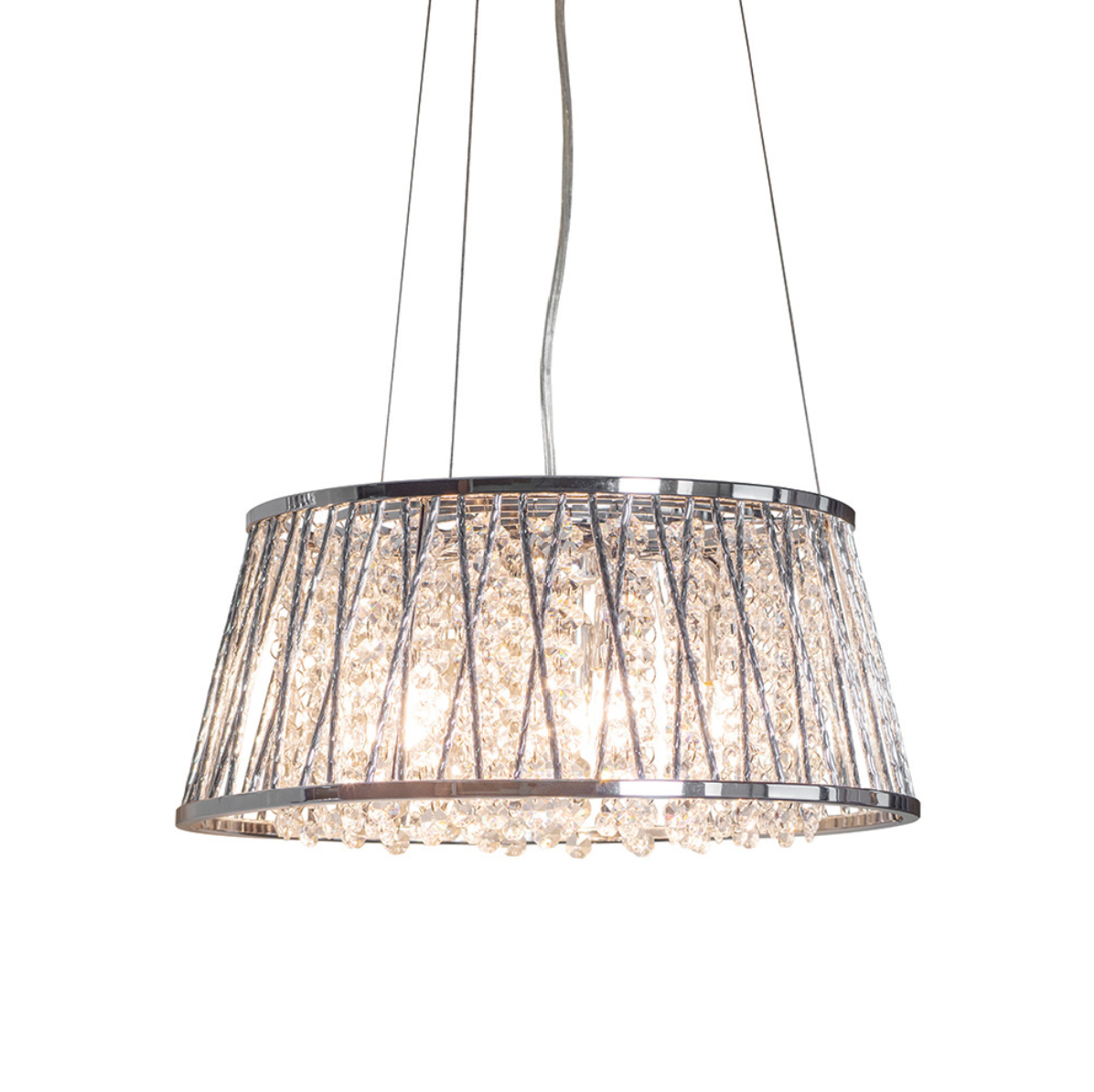 Endon Sophia Crystal Bead & Chrome 5lt Pendant