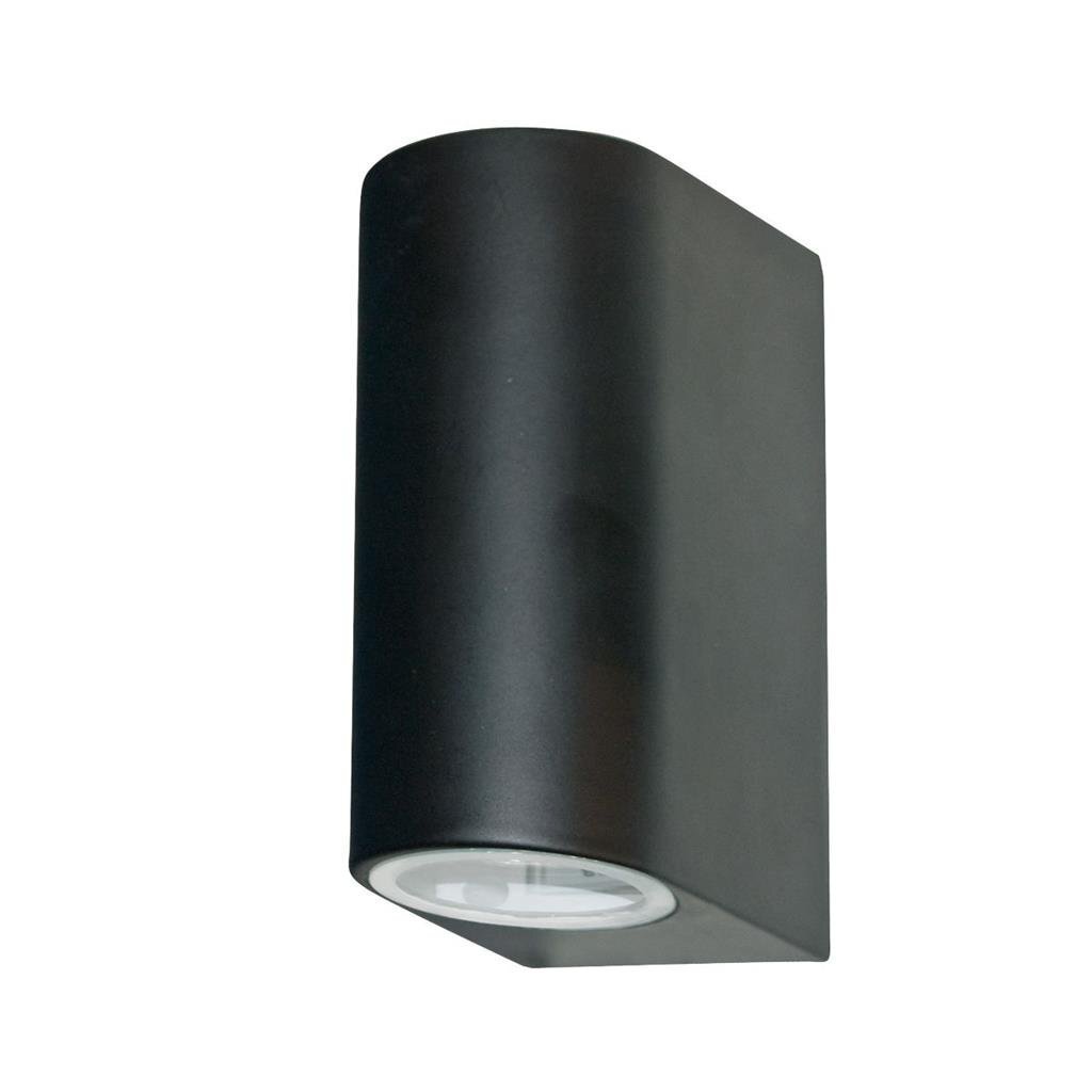 Searchlight Eiffel Black IP44 Metal & Glass Outdoor Wall Light