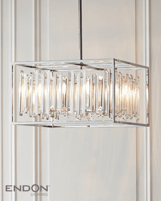 Endon Acadia 6 Light Chrome & Crystal Pendant