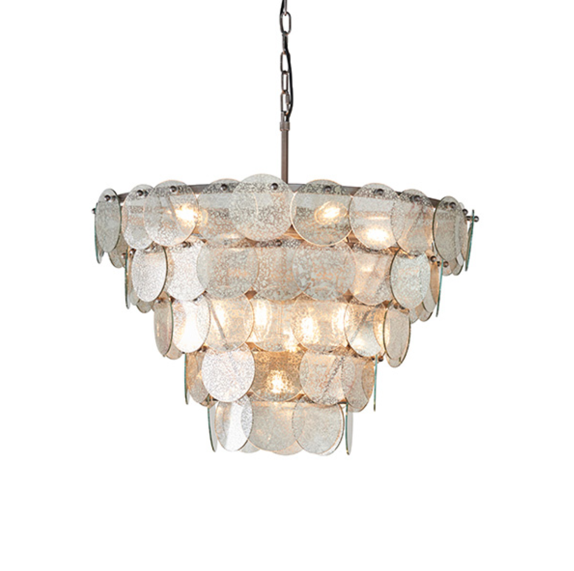 Vesilo Lighting Dainty Tiered Mercury Glass Pendant