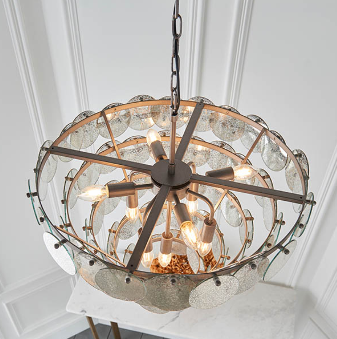 Vesilo Lighting Dainty Tiered Mercury Glass Pendant