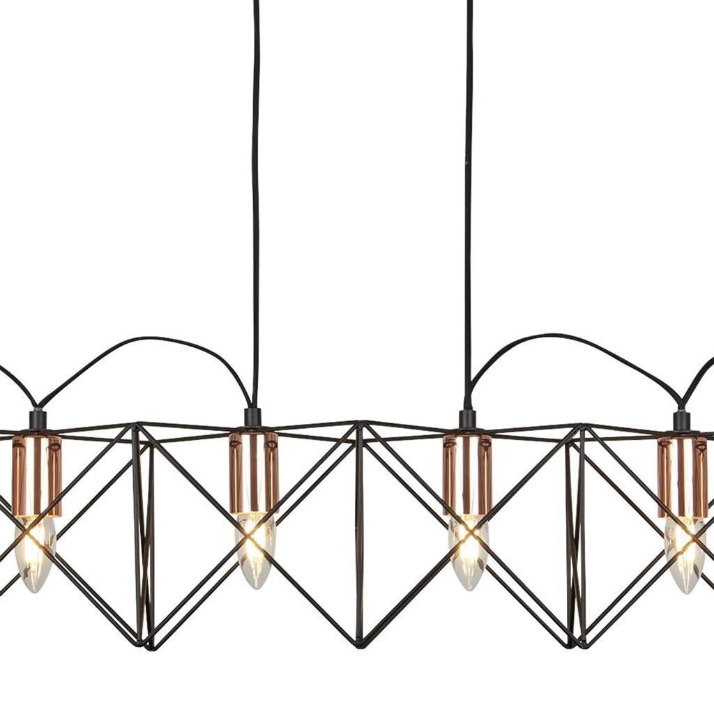 Searchlight Anthea 6 Light Black & Copper Metal Pendant