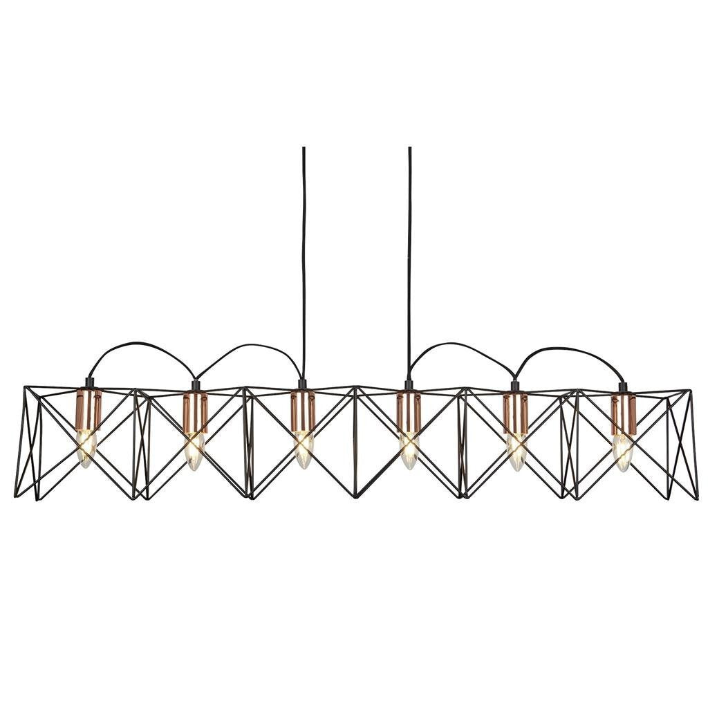 Searchlight Anthea Black & Copper 6lt Metal Pendant