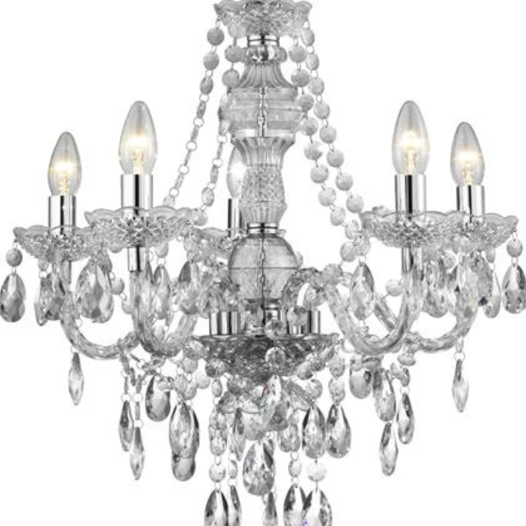 Searchlight Marie Therese Clear Glass & Acrylic 5lt Pendant