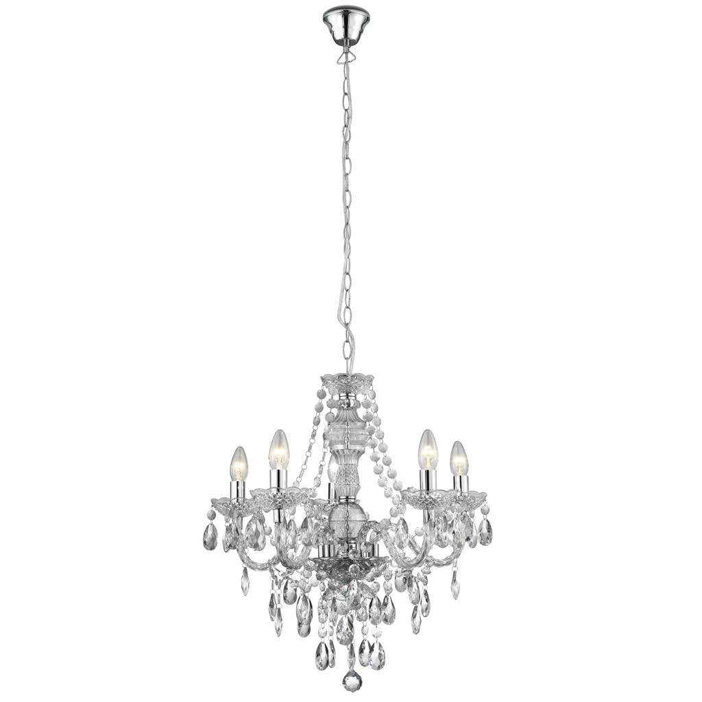 Searchlight Marie Therese Clear Glass & Acrylic 5lt Pendant