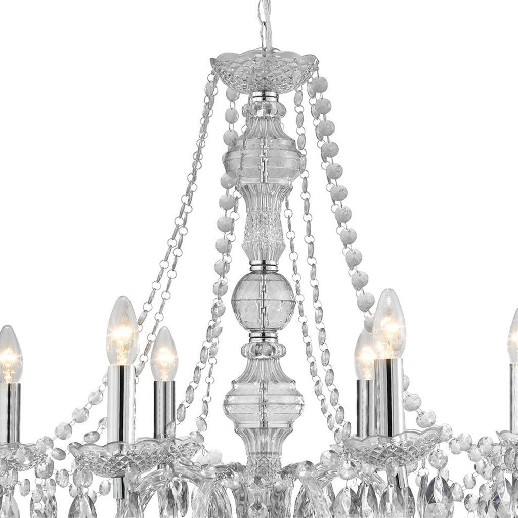 Searchlight Marie Therese 8 Light Clear Glass & Acrylic Pendant