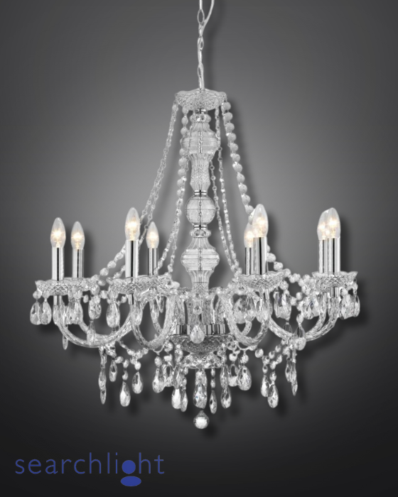 Searchlight Marie Therese Clear Glass & Acrylic 8lt Pendant