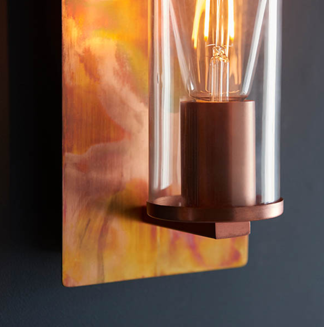 Vesilo Lighting Patina Copper Wall Light