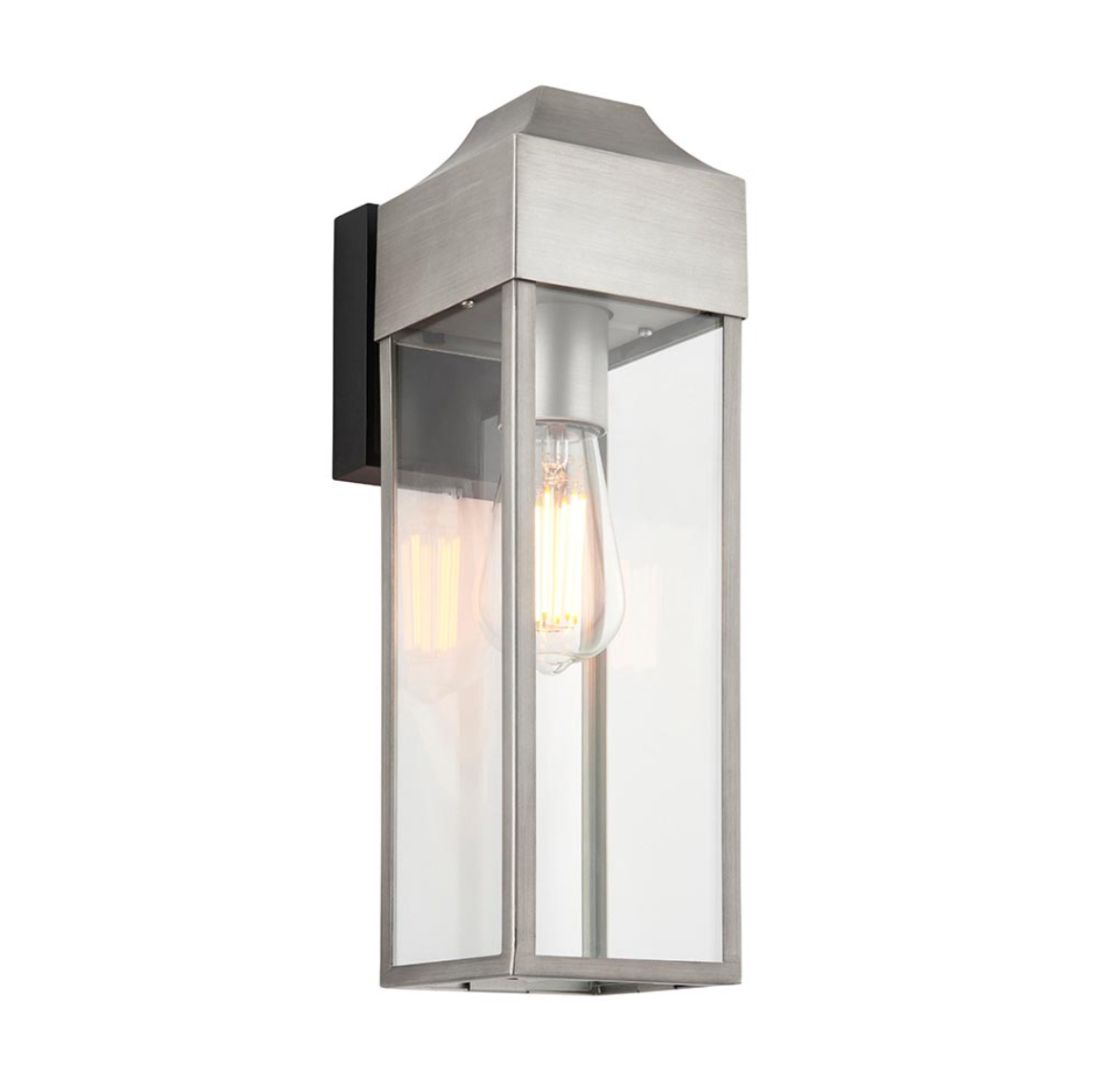 Vesilo Lighting Classic Pewter & Clear Glass Rectangle Wall Light