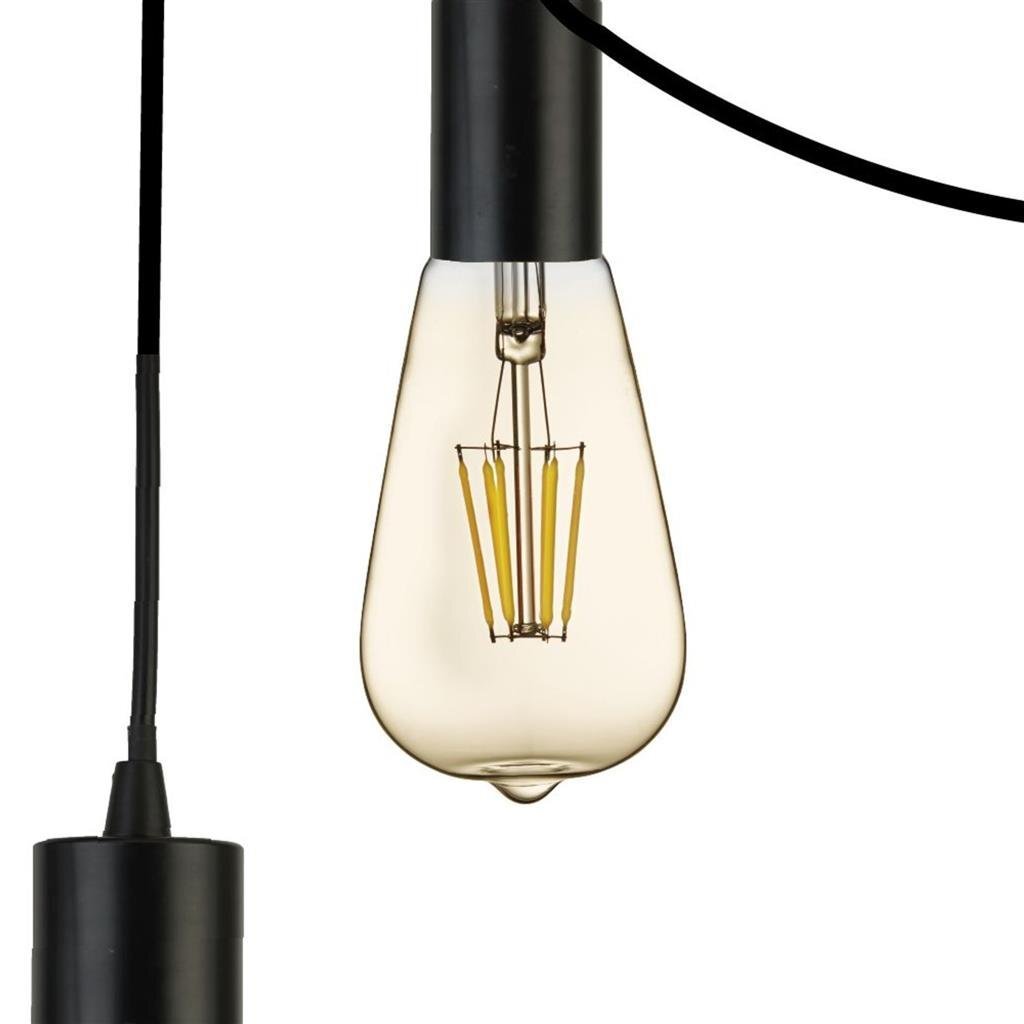 Searchlight Squiggle Black 9lt Metal & Cable Pendant