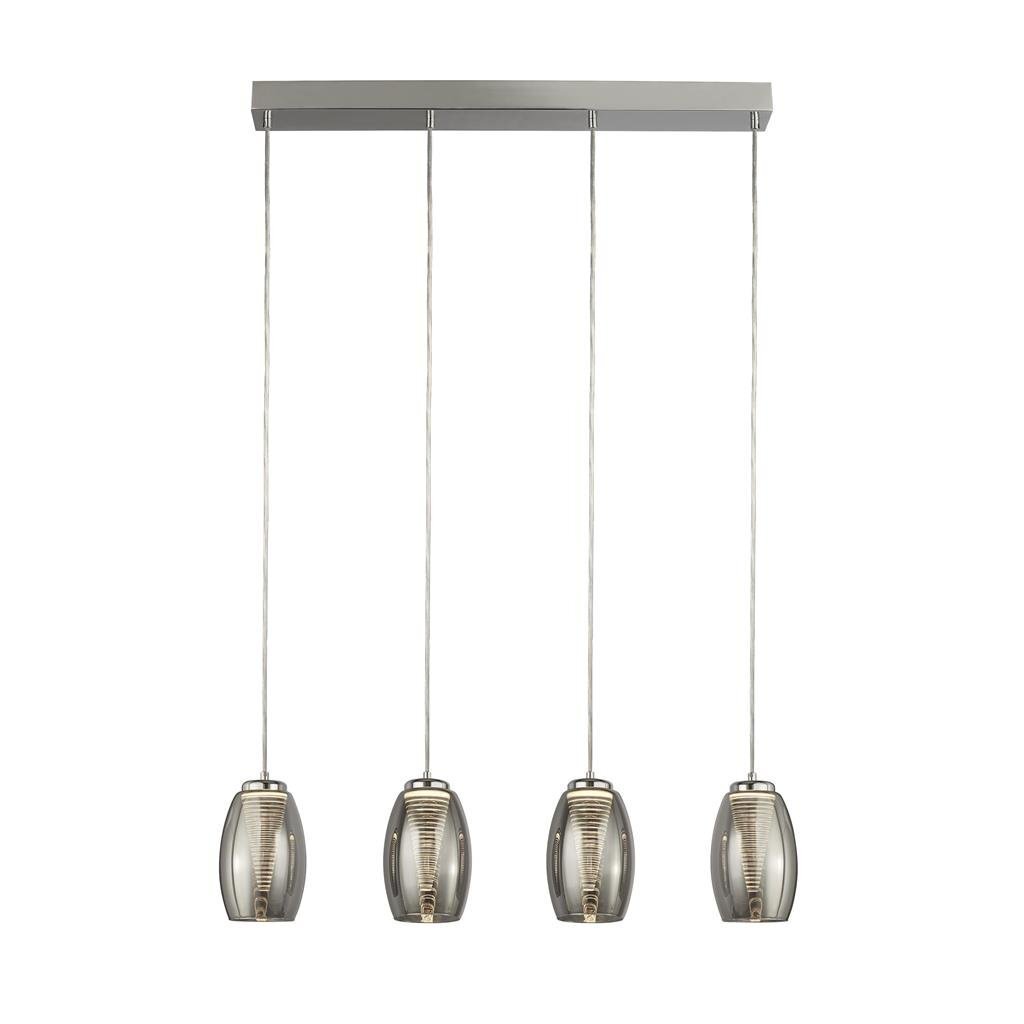 Searchlight Cyclone 4lt Smoked Glass & Metal Bar Pendant