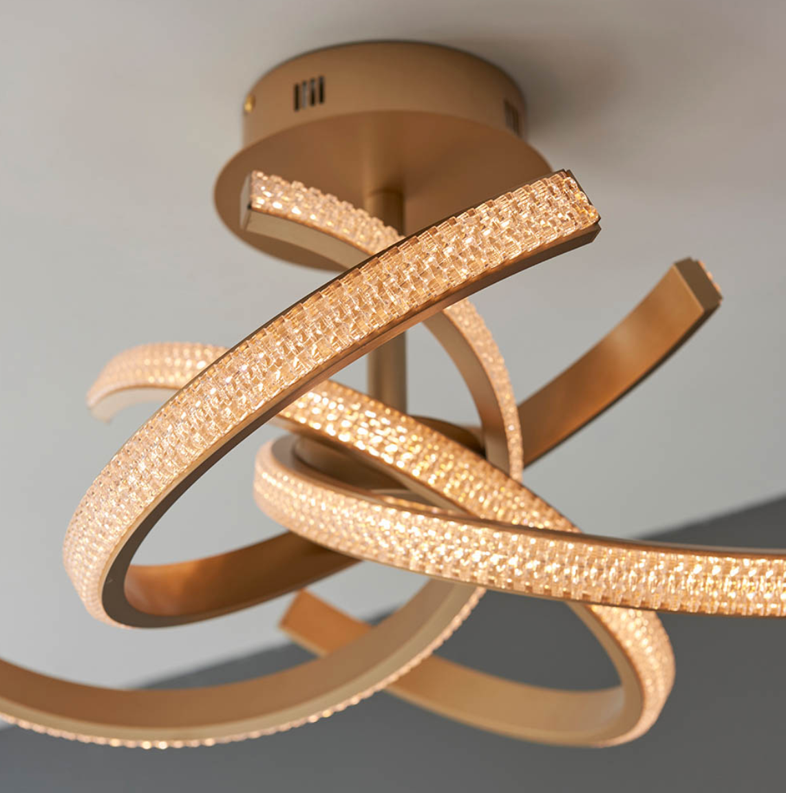 Endon Lorenzo LED 4 Light Gold Semi Flush