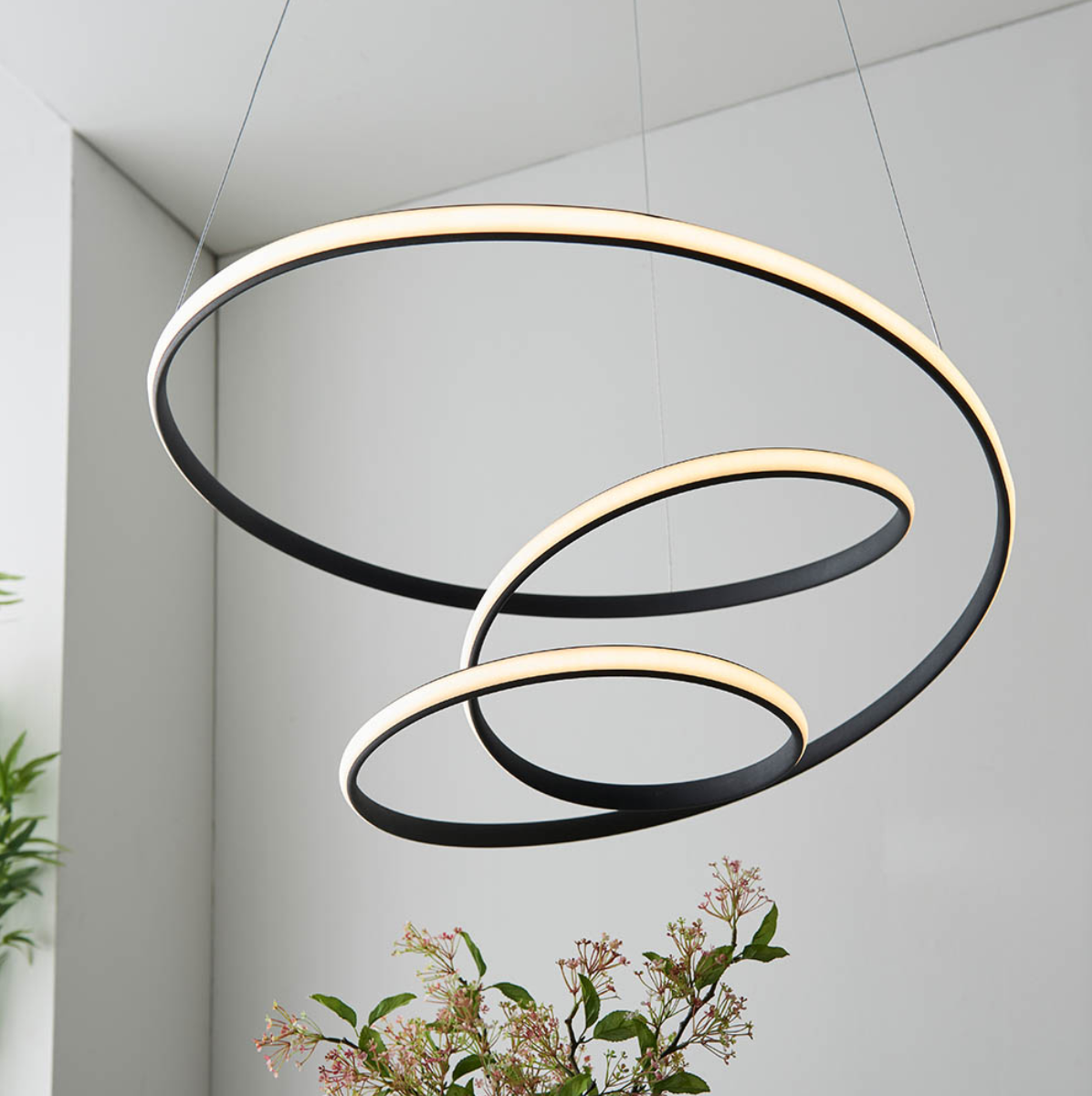 Endon Dune Spiral Black & White LED Pendant