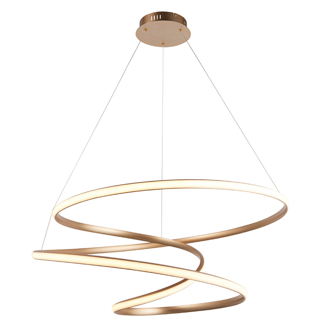 Vesilo Lighting Spiral Large Gold LED Pendant