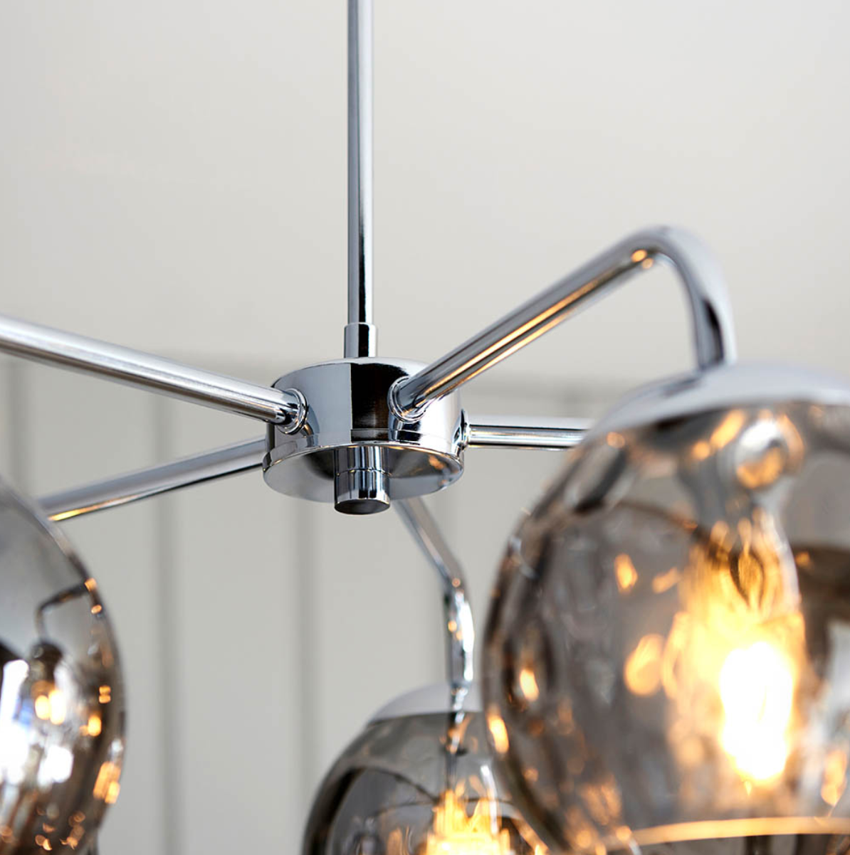 Endon Dimple 5 Light Chrome & Smoked Glass Pendant