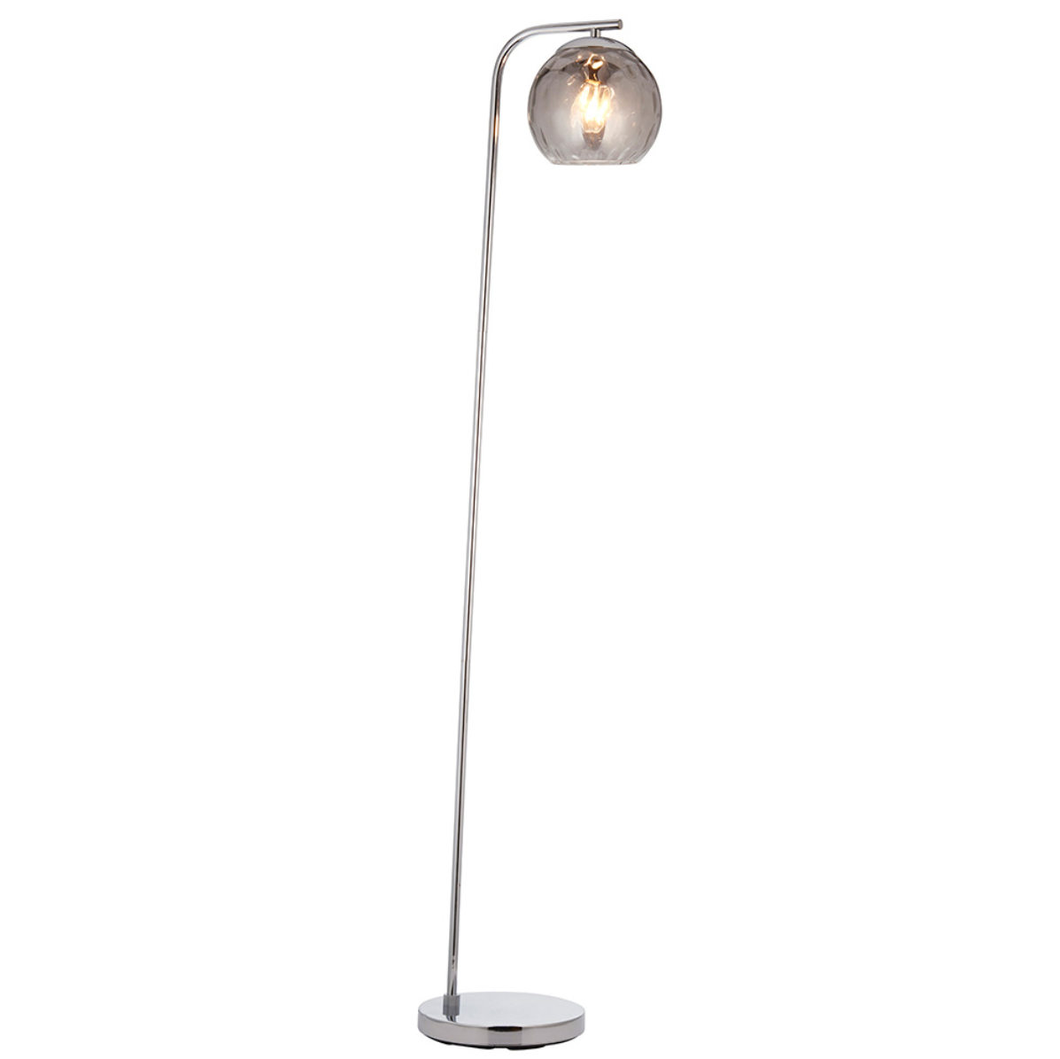 Endon Dimple Chrome & Smoked Glass Floor Lamp