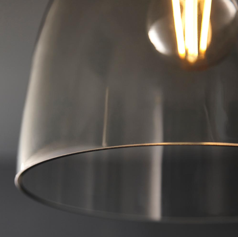 Vesilo Lighting Ink Black Chrome & Tinted Glass Flush