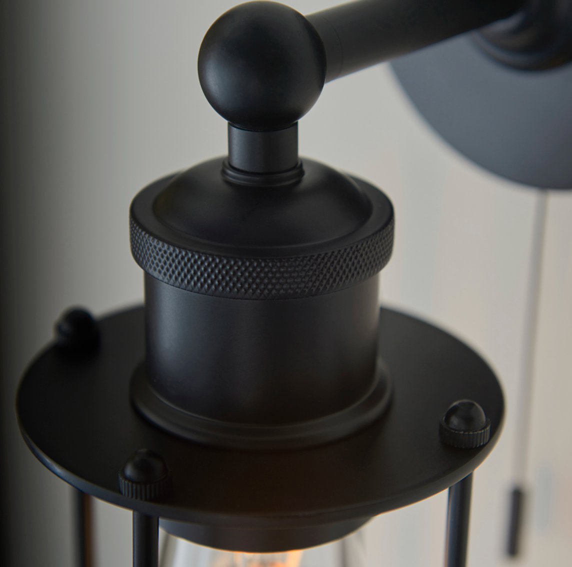 Vesilo Lighting Knurl Bathroom IP44 Matt Black Caged Wall Light