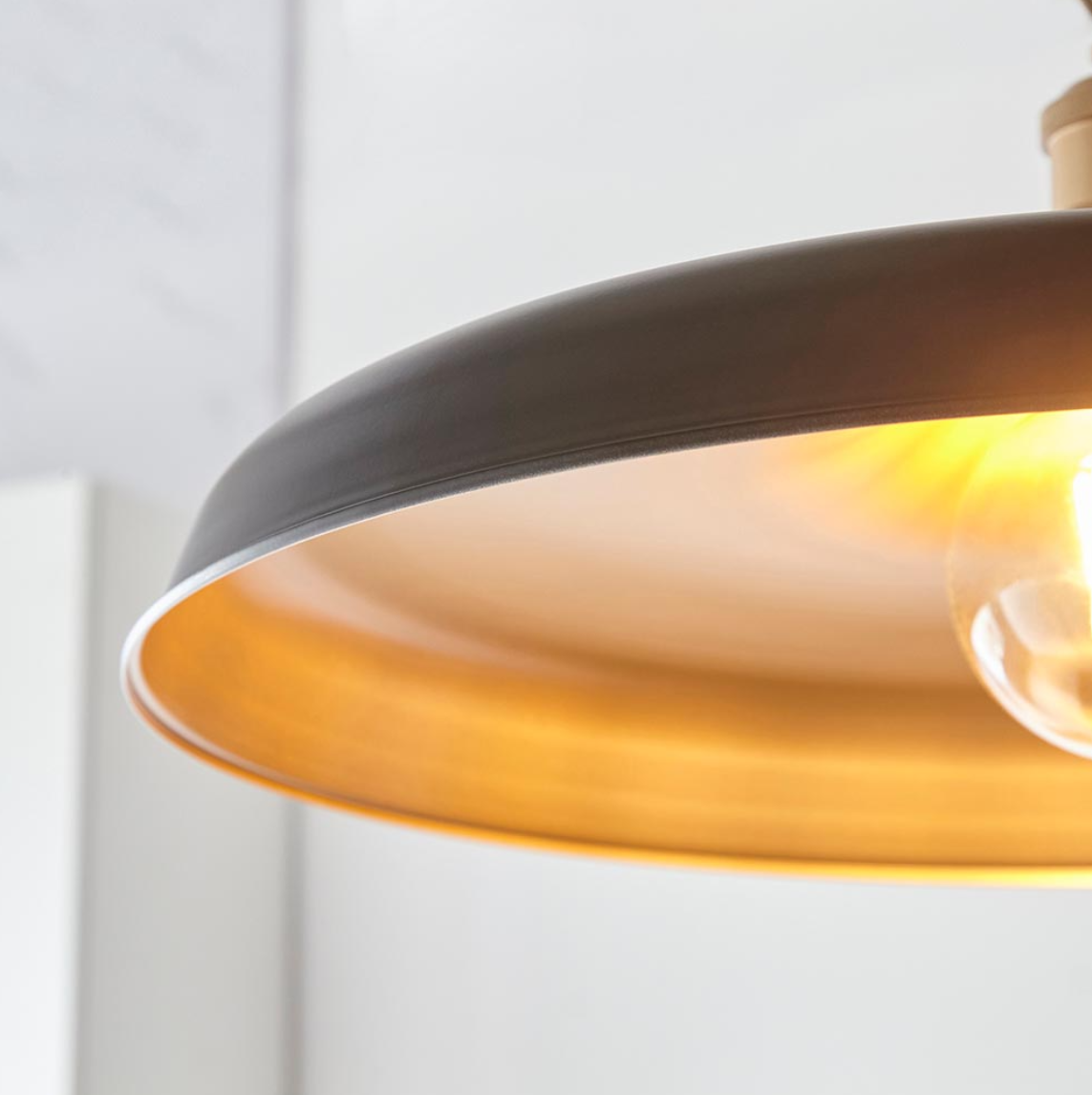 Vesilo Lighting Avant Matt Black & Satin Gold Mid Century Pendant