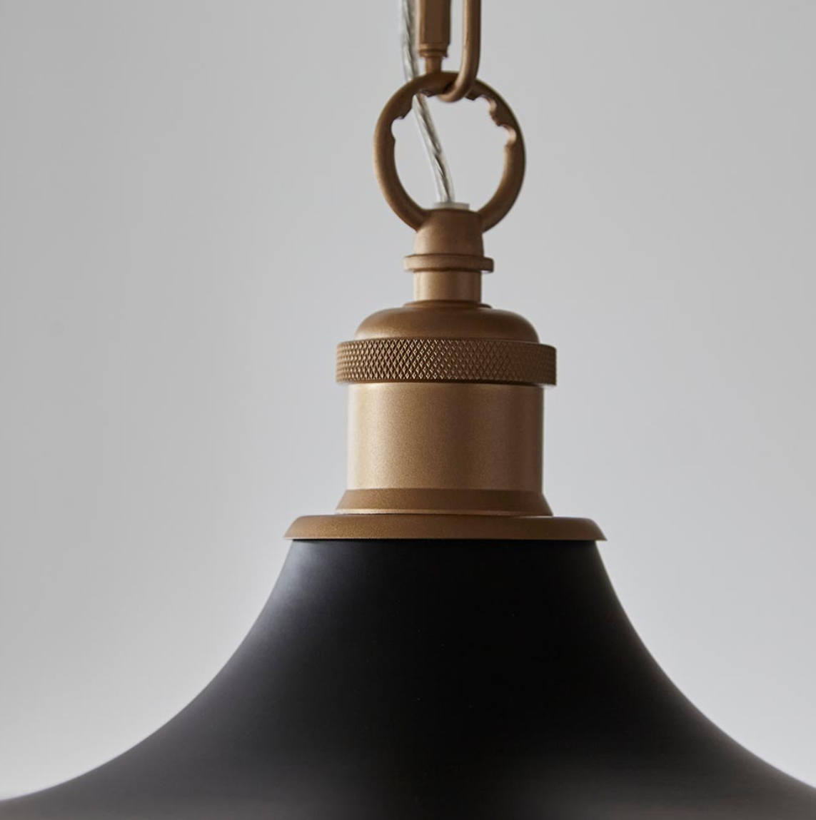 Vesilo Lighting Avant Matt Black & Satin Gold Mid Century Pendant