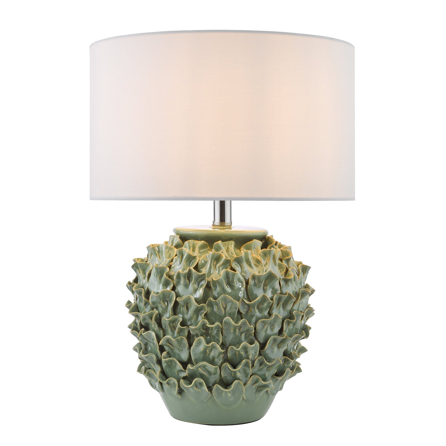 Dar Lighting Ailsa Ceramic Green Table Lamp With Shade