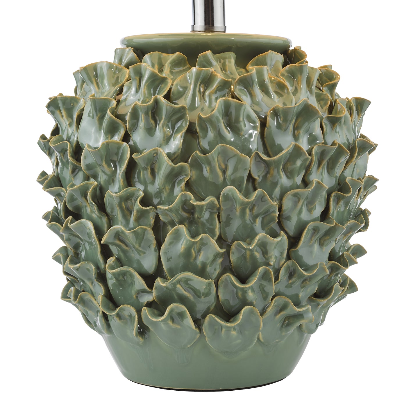 Dar Lighting Ailsa Ceramic Green Table Lamp With Shade