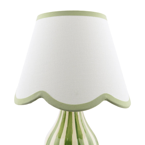 Dar Lighting Aimee Green Ceramic Table Lamp With Shade (Twin Pack)