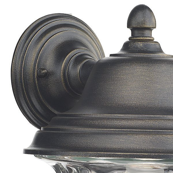 Dar Lighting Aldgate Outdoor IP44 Black & Glass Wall Light