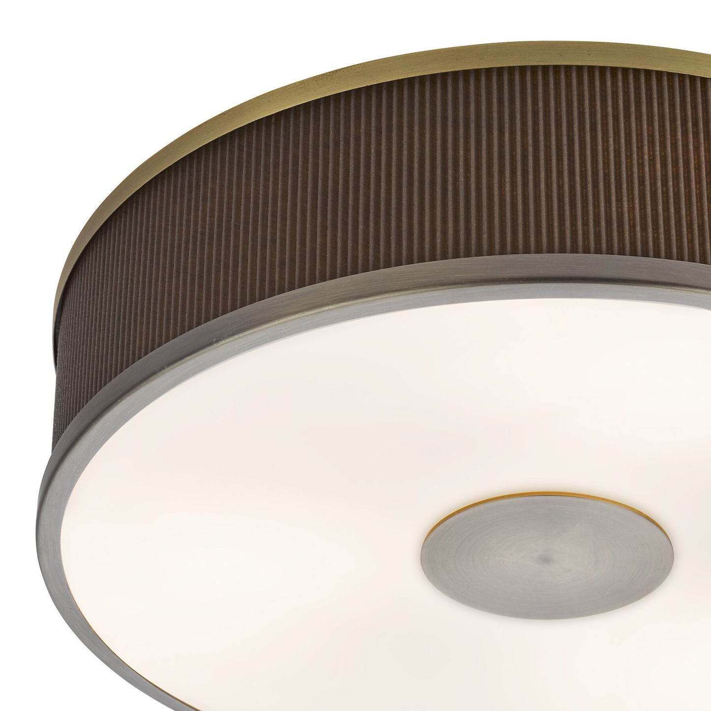 Dar Lighting Alvaro 3 Light Antique Bronze Flush With Brown Shade