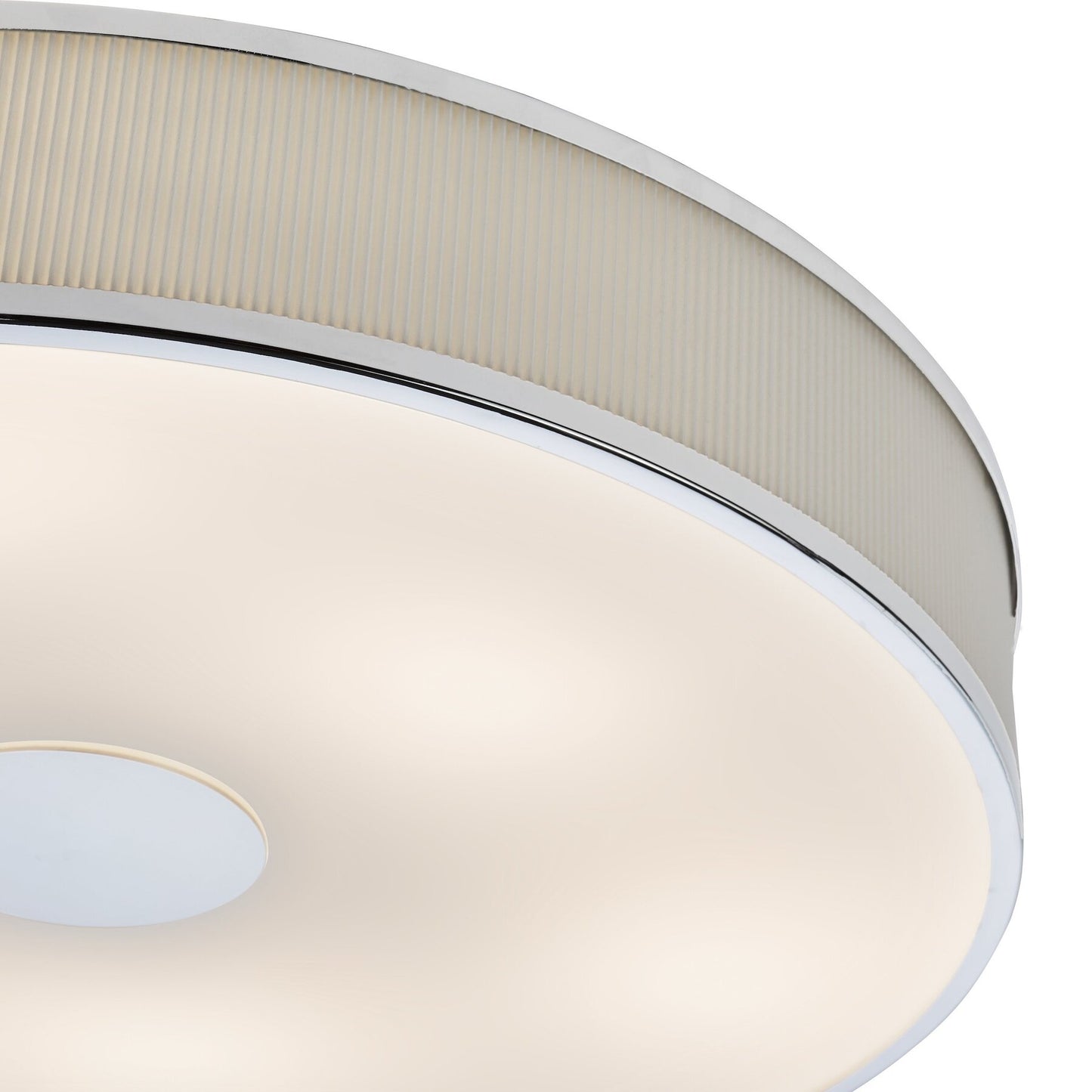 Dar Lighting Alvaro 6 Light Polished Chrome Flush With Ivory shade