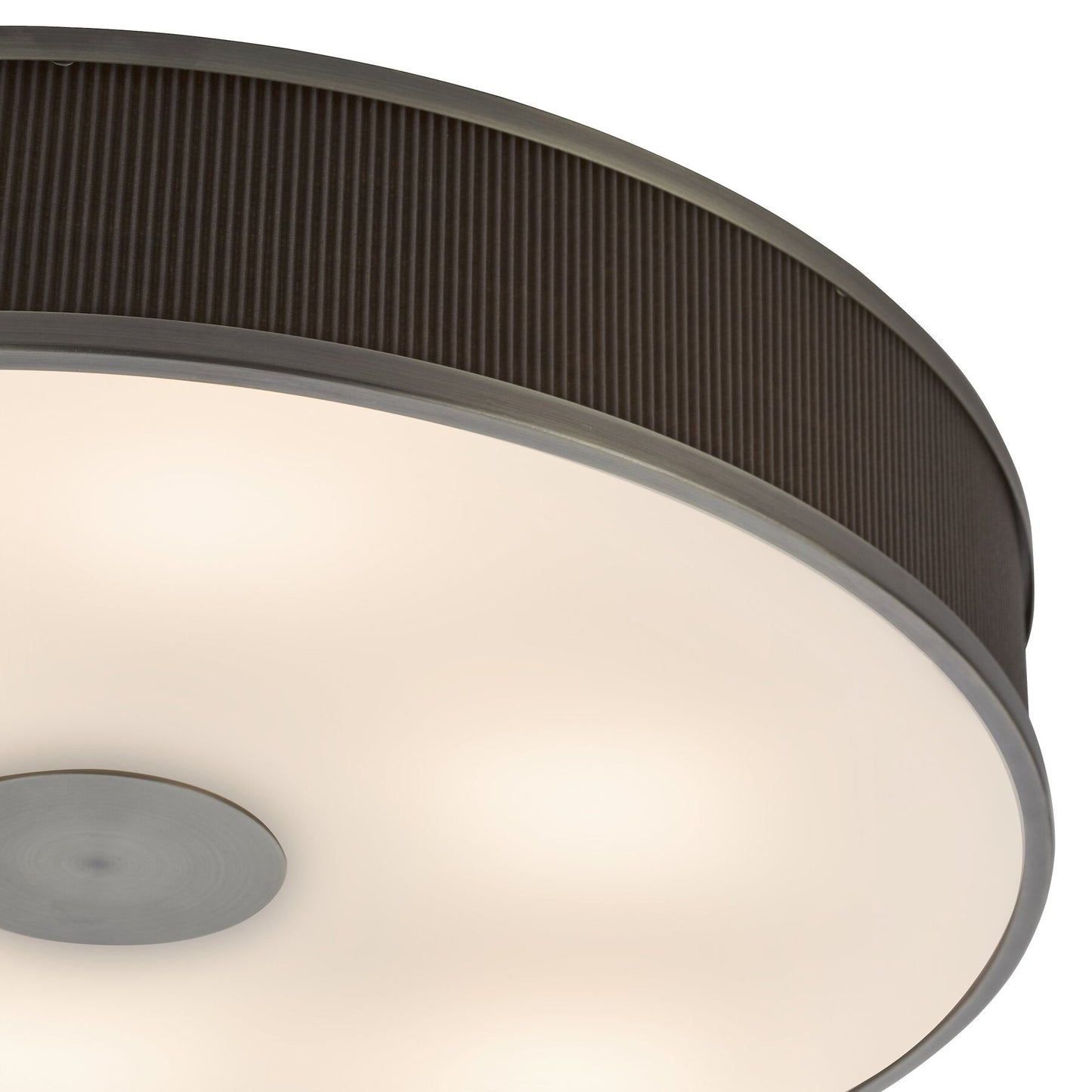 Dar Lighting Alvaro 6 Light Antique Bronze Flush With Brown Shade